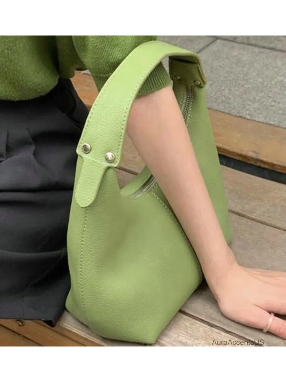 Trendy Crescent Shoulder Bag Women's PU Leather Hobo Tote Handbag Slouchy